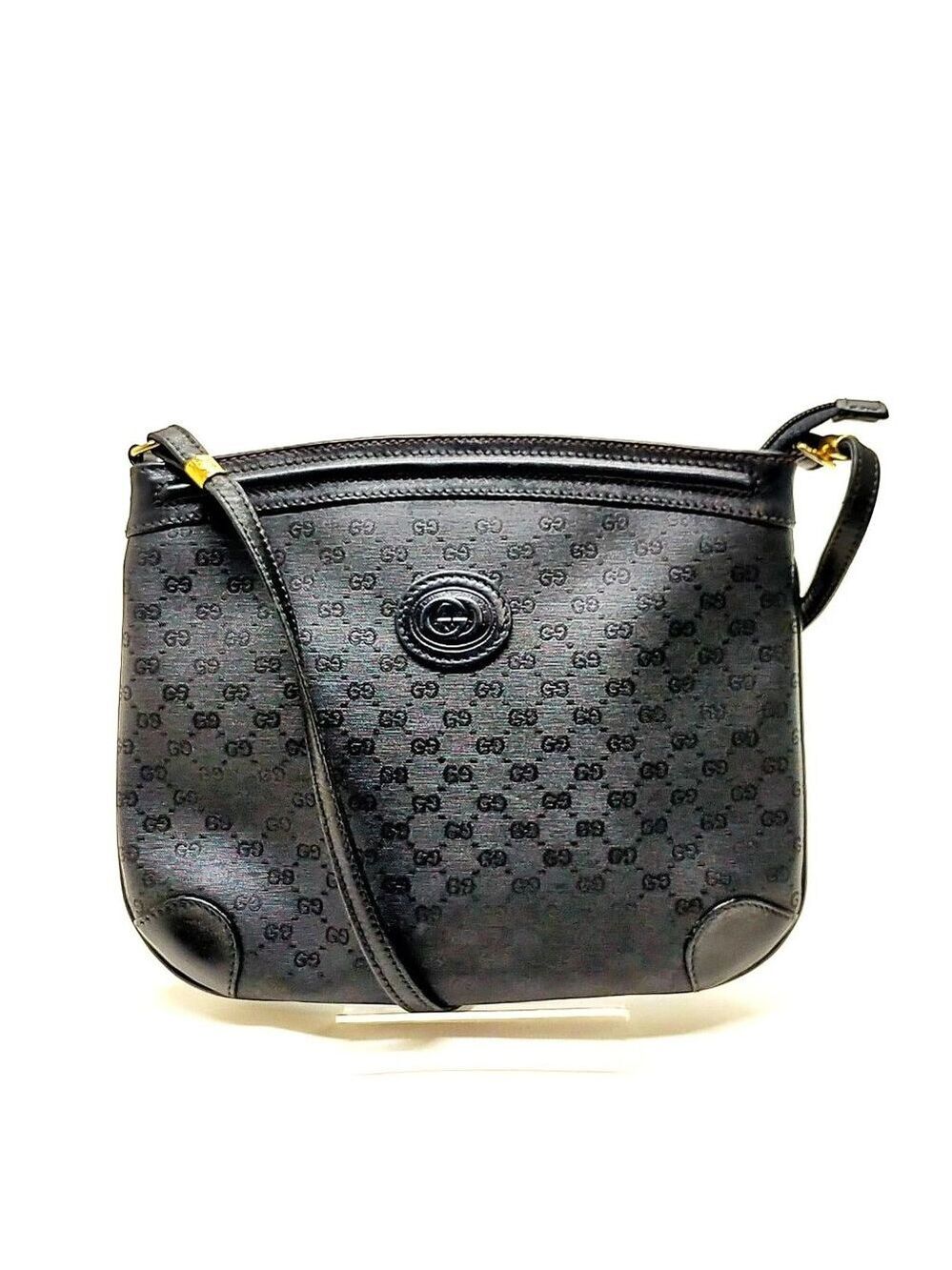 Vintage Gucci Shoulder Bag Black PVC 298-070425